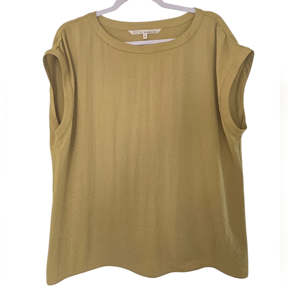 RACHEL Rachel Roy golden yellow blouse, size L.